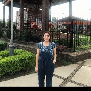 Free people strappy denim one piece.